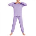 thumbnail image 1 of RXMEKW Hauts à Manches Longues pour Filles, Ensemble Uni pour 5-14 Ans, 1 of 9