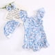 thumbnail image 1 of Traje de baño para niñas pequeñas, ropa de flores para niños, traje de baño para niños con volantes de encaje, traje de baño de una pieza con estampado de estilo coreano para niños, 1 of 5
