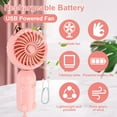 thumbnail image 3 of YUNOVA Portable Foldable USB Rechargeable Desk Fan​ with 8200 RPM 3-Speed Settings, Cute Cat Ear Design Personal Cooling Fan for Women/Kids Travel, Outdoor, Office & Home Use, 3 of 7