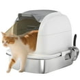 thumbnail image 1 of PawHut Grande Litière pour Chat en Acier Inoxydable avec Couvercle et Pelle, 1 of 10