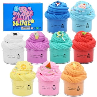 7 Pack Glimmer Crunchy Slime kit,Unicorn Slime Mermaid Slime Strawberry  Orange Leaf Slime kit for Girls,Super Soft and Non-Sticky, Birthday Gifts 