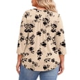 thumbnail image 3 of Fantaslook 3/4 Sleeve Plus Size Tops for Women Henley Neck Button Blouses Dressy Floral Tunic Work Shirts L-5XL, 3 of 9