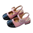 thumbnail image 2 of Miluxas Girls Dress Shoes Flower Girl Ballet Flats for Little Big Kids Todder Wedding Party Peals Shoes Pink 10 M(27), 2 of 7
