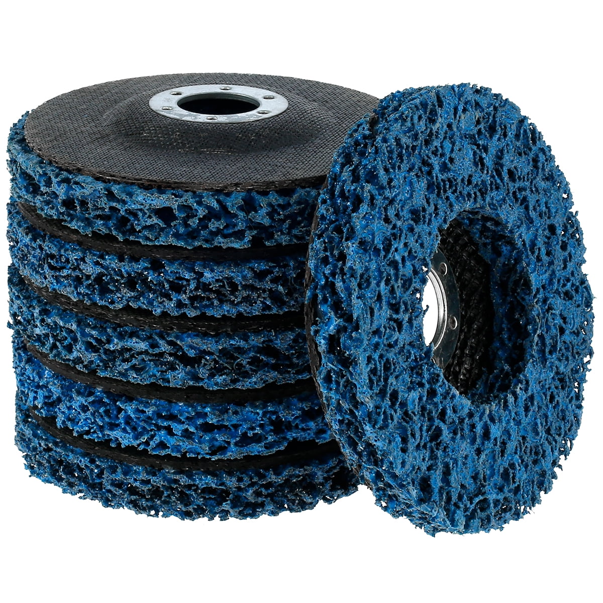 Blue 115mm Poly Strip Wheel Nylon Rust Paint Removal Clean For Angle Grinder 