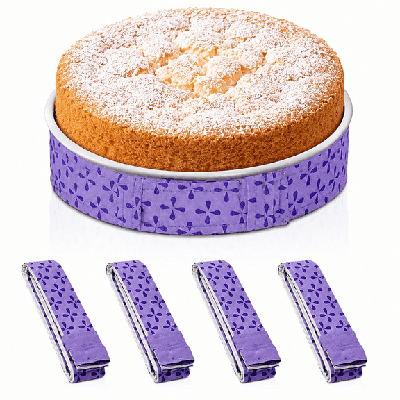 4 Pcs Baking Strips Cake Pan Dampen Strips 34.6in for Moist Level Cake Baking Protect Band Tool Kitchen Bakery Restaurant
