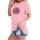 thumbnail image 2 of Tops Cortos para Mujeres Bandera de Moda Impresa Cuello Redondo, Camiseta de Manga 3/4 para Uso Diario, Casero Y Cómodo, 2 of 4