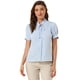 thumbnail image 1 of Camisa De Manga Corta Con Cuello De Lazo Para Mujer Blusa De Cuello Alto Con Encaje Frontal Con Botones Y Manga Abullonada Azul claro M, 1 of 6