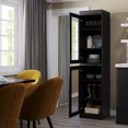 thumbnail image 4 of Palace Imports 100% Solid Wood 16.5" Kitchen Pantry Storage Cabinet with Glass Doors and Adjustable Shelves, Black, 4 of 5