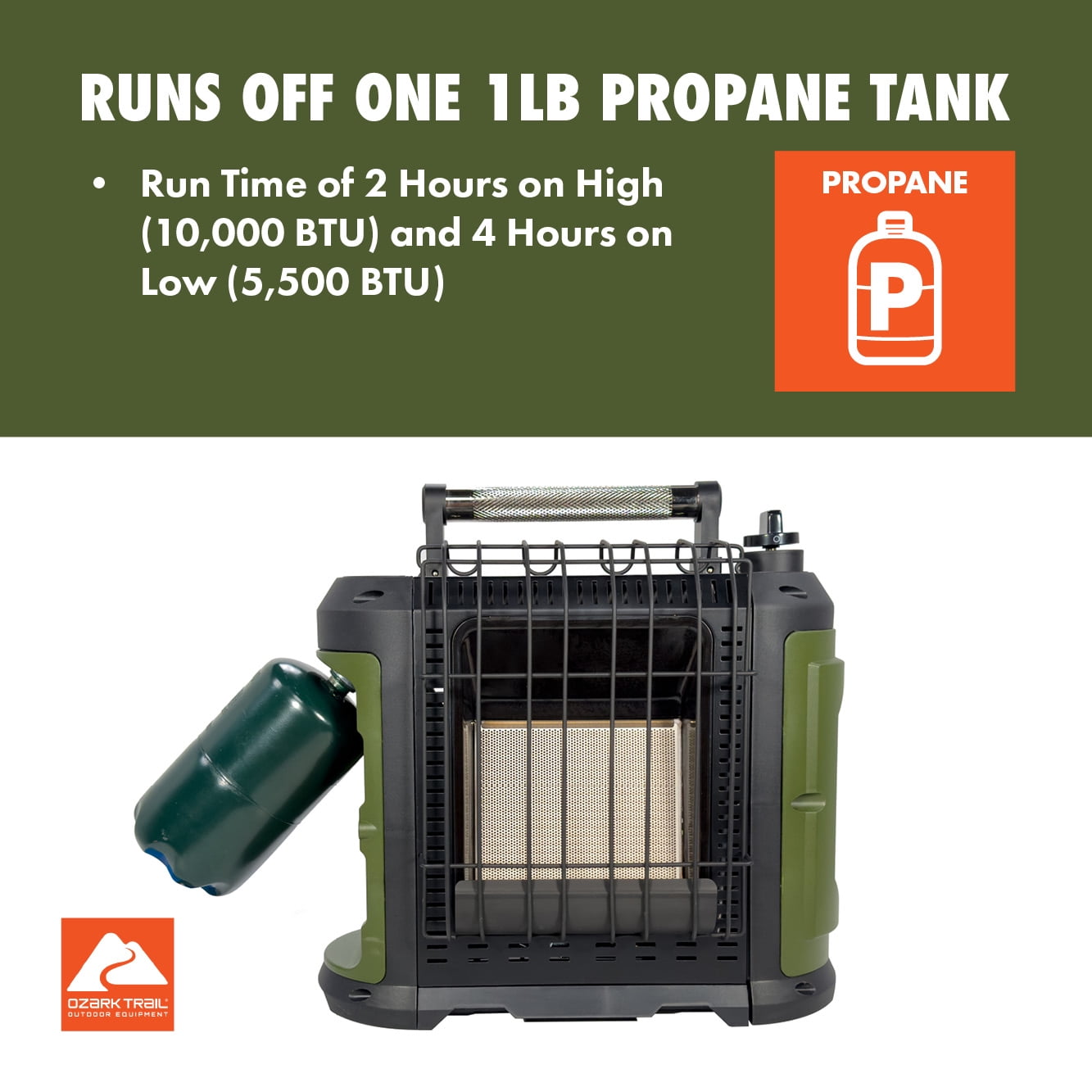 Ozark Trail 10,000 BTU Portable Propane Camping Heater
