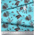 thumbnail image 3 of Soimoi Blue polyester Crepe Fabric Floral, polyester & American Robin Bird Decor Fabric Printed BTY 42 Inch Wide, 3 of 3