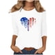 thumbnail image 1 of Blusas para Mujeres Casual 3/4 Manga Cuello Redondo Impreso Suelto, Mujer 3/4 Manga Tops Y Blusas para Diario, 1 of 4