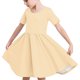 thumbnail image 1 of Odeerbi Niñas de Verano Vestido de Línea A Brillante Swing Vestido Niños Color Sólido Vestido Elástico de Manga Corta, 1 of 7