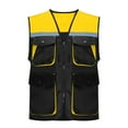 thumbnail image 2 of VBTAPA Reflective Working Vest for Men Women Color Block Zip Up Sleeveless Jacket High Visibility Safety Vest with Reflective Strips Black M, 2 of 5