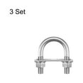 thumbnail image 3 of Round U-Bolts 3 Sets 45mm Inner Width 78mm Length M12 with Nuts and Plates, 3 of 5