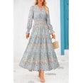 thumbnail image 4 of Vestido PRETTYGARDEN 2025 Floral Azul Blanco Maxi XL, 4 of 5