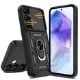 thumbnail image 4 of Venoro Case with Screen Protector for Samsung Galaxy A55 5G Slide Camera Lens Protection Phone Cover with Stand, Black, 4 of 16
