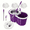 purple, variant on Spin Mop and Bucket Set with Wringer, 3 Microfiber Refills, 360° Rotating Mop for Floor Cleaning