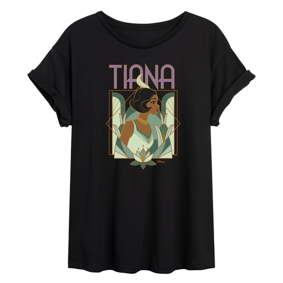 Disney - Tiana Deco - Juniors Oversized Graphic T-Shirt