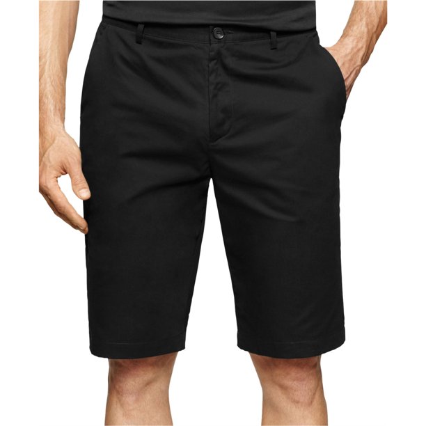 Pantalones Cortos Casual Calvin Klein para Hombre, Sarga, Negro, 38, Caminando