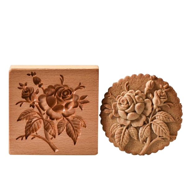 Wdftyju Molde de madera para galletas, flor, forma de cono de pino, sellos hechos a mano tallados para magdalenas DIY Wdftyju 5gn6vp5ct8as4gd5D01