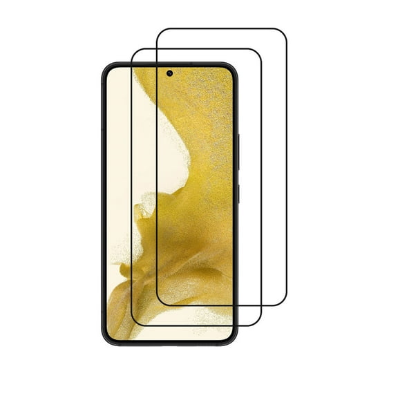 PAPAUTOP [2 Pcs] Black Full Coverage Easy Installation Tempered Glass Screen Protector for Samsung Galaxy S22 Plus 2022