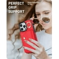 thumbnail image 2 of Compatible with iPhone 15 Pro Wallet Case with Card Holder Crossbody Neck Strap Lanyard Wrist Strap Purse for Women PU Leather Flip Case with Credit Card Kickstand Stand Case Red, 2 of 17
