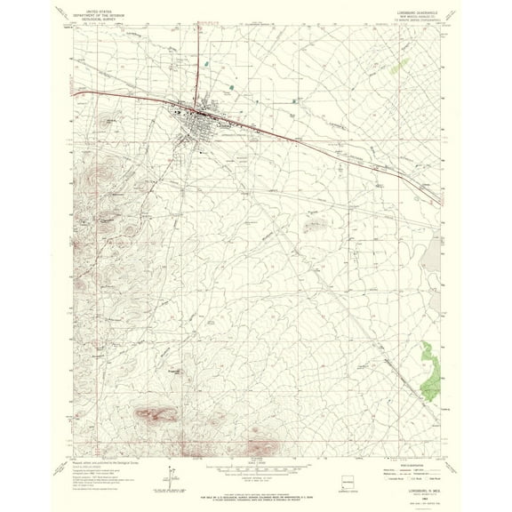 Topographical Map - Lordsburg New Mexico Quad - USGS 1963 - 23 x 28.68 - Vintage Wall Art