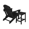 thumbnail image 3 of Adirondack Chair with Square Side Table Included for Outdoor Patio Garden Porch Seating, Black, 3 of 5