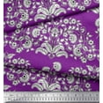 thumbnail image 2 of Soimoi Rayon Crepe Fabric Leaves & Floral Block Print Fabric by The Yard 46 Inch Wide, 2 of 3