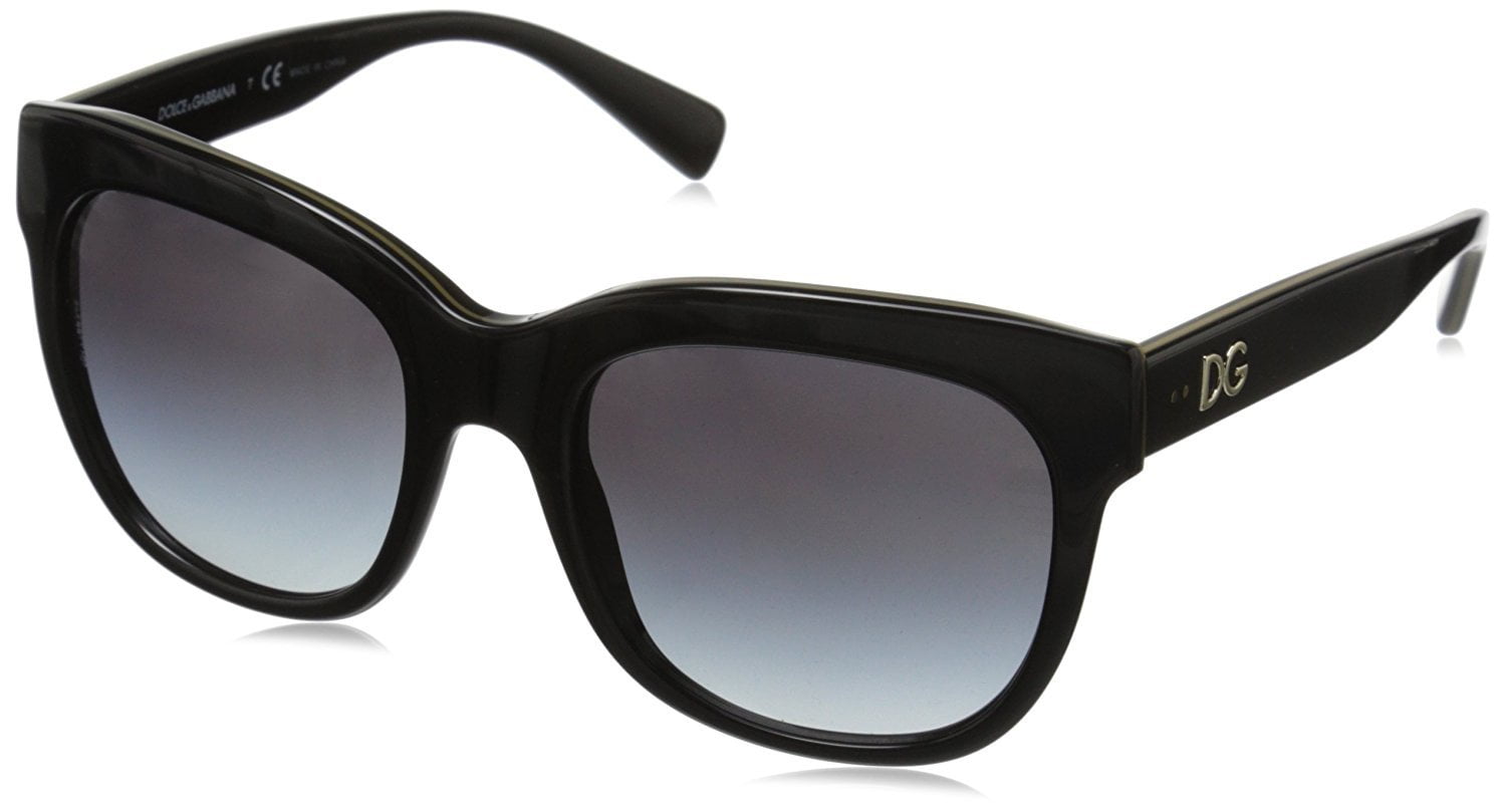 D&G Dolce & Gabbana Women's 0DG4272 Square Sunglasses - Top Black/Gold ...