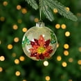thumbnail image 2 of Northlight Sequin 2-D Poinsettia Christmas Glass Ball Ornament - 4" - Gold and Red, 2 of 6