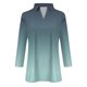 thumbnail image 4 of Fiudx Liquidación de Ofertas Flash Blusa Informal de Manga 3/4 con Botones y Estampado de Cuello para Mujer, 4 of 5