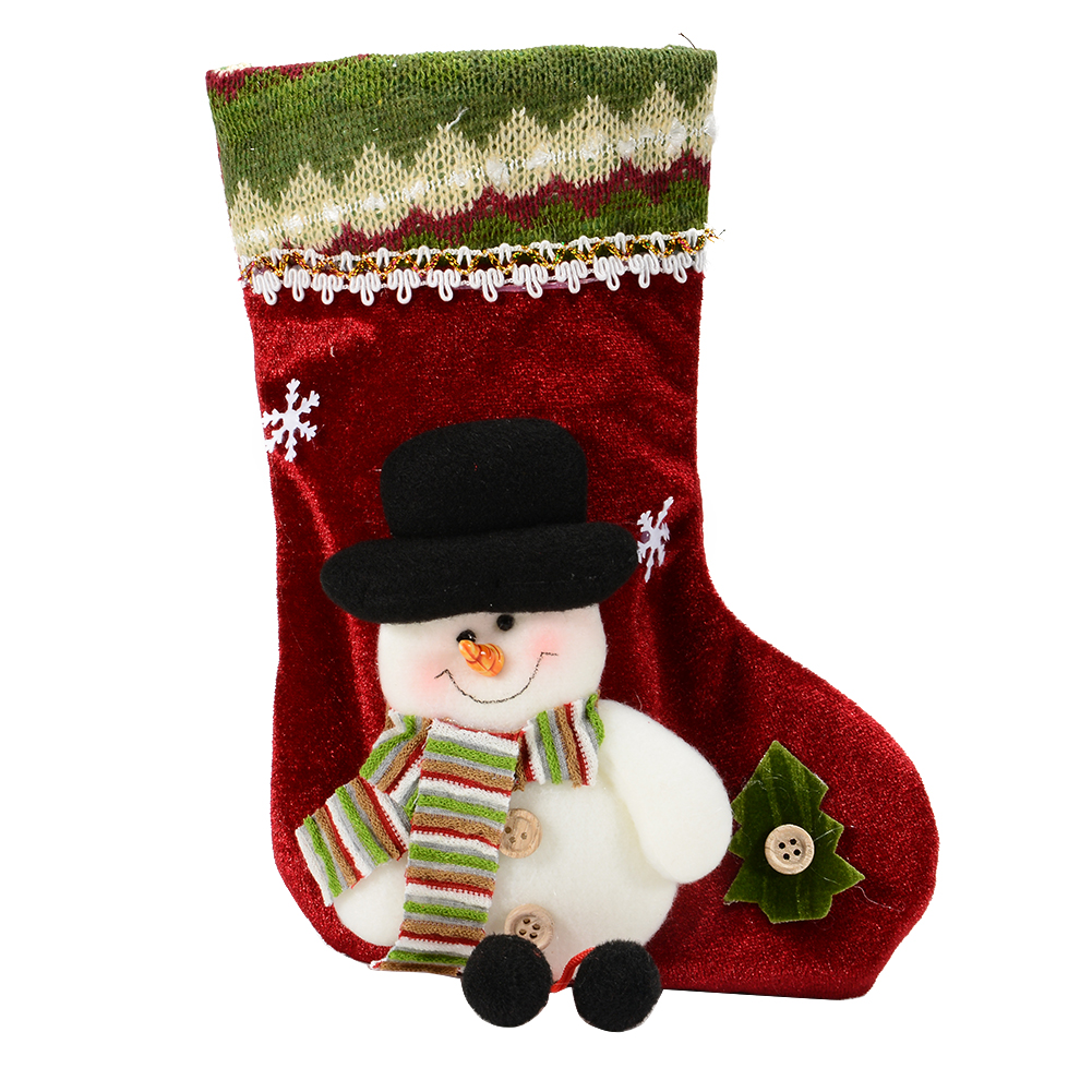 1PC Christmas Stocking Sock Ornament Candy Holders Gift Bag Sock Xmas