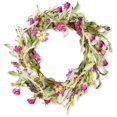 thumbnail image 1 of 20 in. Floral Wreath Decor Purple Mixed Flowers, 1 of 1