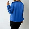 thumbnail image 4 of BLVB Womens Dressy Business Casual Blouse Pleated Long Sleeve Tops Crewneck Satin Silk Office Work Shirt Fall Outfits, 4 of 4