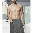 thumbnail image 4 of Serviette de Plage pour Sauna pour Hommes en Coton, Serviette de Bain Portable avec Poche et Velcro, 4 of 4