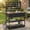 Black (W/ SINK), variant on 62.3" Outdoor Grill Cart with Stainless Steel Top – Solid Wood Patio Kitchen Cart, Raised Shelf, Drawers, BBQ Prep Table for Backyard, Brown