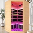 thumbnail image 2 of JERFIT 5-Person Canadian Hemlock Infrared Sauna Room Kit with Bluetooth Speaker, Chromotherapy Lighting, 9 Carbon Heaters, 30-65°C Temp Control for Home Spa, 2 of 10