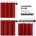 thumbnail image 3 of Deconovo Room Darkening Blackout Curtains for Sliding Patio Door, Thermal Insulated Window Panels with Back Tab and Rod Pocket, True Red, 2 Pieces, 42"x95", 3 of 8