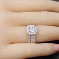 thumbnail image 4 of MABELLA 3 Piece Ring Band Set 1.60Ct Princess Cut Sterling Silver CZ Wedding Engagement for Women Her, 4 of 6