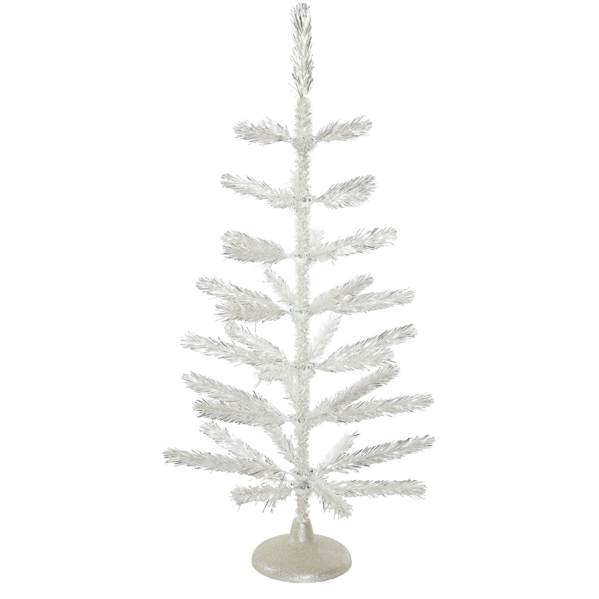 Vickerman Artificial Christmas Tree 3' x 16" Silver Feather Tree 36