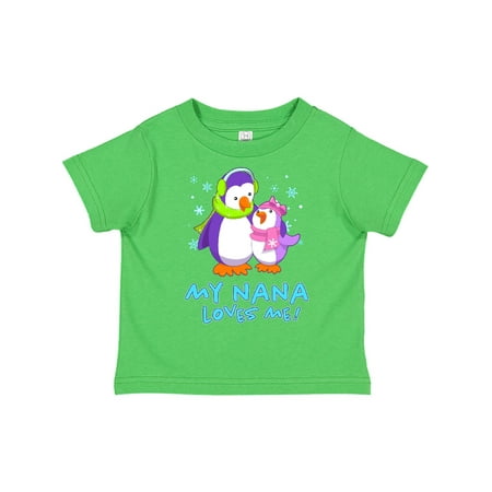 

Inktastic My Nana Loves Me! Cute Penguins Gift Toddler Toddler Girl T-Shirt
