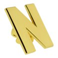 thumbnail image 2 of PinMart's Gold Plated Alphabet Letter N Lapel Pin, 2 of 3