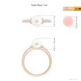 thumbnail image 5 of ANGARA Freshwater Cultured Pearl Ring with Diamond Collar in 14K Rose Gold for Women | June Birthstone, Birthday, Anniversary, Jewelry Gift for Women | Natural Pearl Ring, 5 of 8