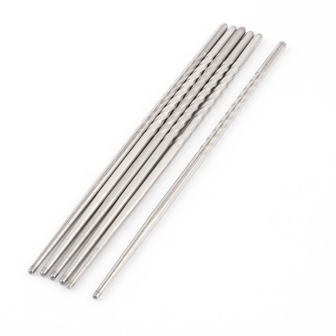 Home Kitchen Stainless Steel Tableware Chopsticks Silver Tone 2 Pairs 