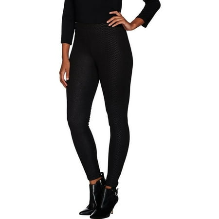 Women with Control Petite Snake Embossed Knit Leggings