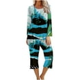 thumbnail image 2 of Pajamas for Women Set 2PC Round Neck Long Sleeve Two-piece Comfortable Home Pajamas Set Sports Set Up to 65% off, 2 of 5