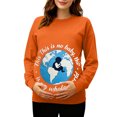 thumbnail image 2 of RKSTN Women's Maternity Crewneck Sweatshirts Plus Size Pregnancy Graphic Print Long Sleeve T Shirts Pullover Hoodless Sweatshirts Tops Womens Casual Oversized Round Neck Comfy Funny Printed Shirts, 2 of 7