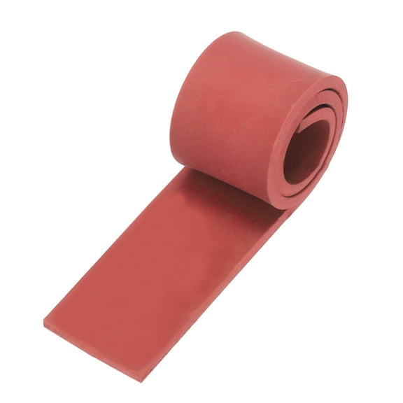 Uxcell Solid Rubber Sheet 1/8" Thick x 1" Wide x 10" Long Anti-Slip Neoprene Rubber Roofing Material for Gaskets Bumpers Red