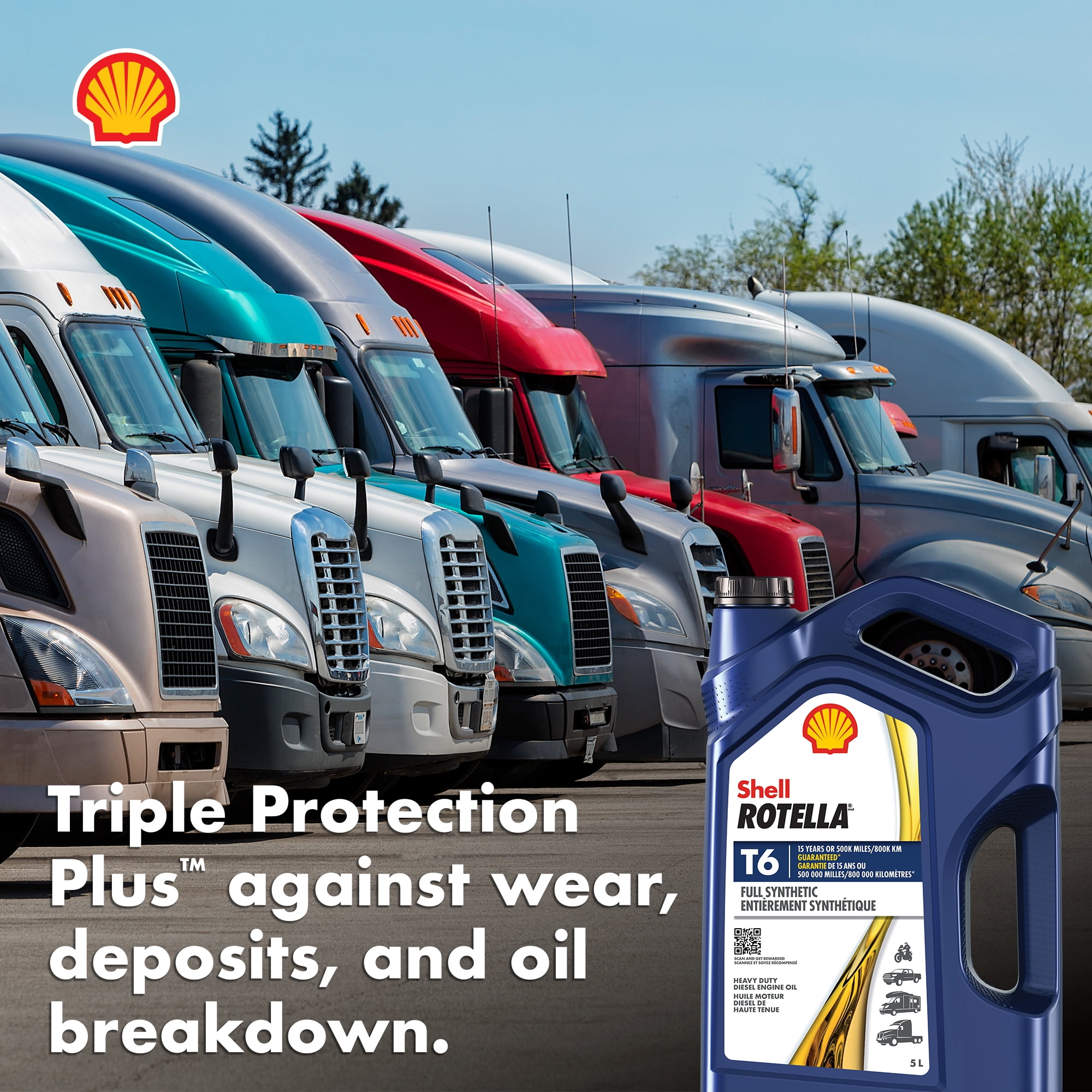 Shell Rotella T6 5W-40 Diesel Engine Oil 5L, Rotella T6 5W40 5L